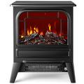 NETTA Stove Heater Electric Fireplace With Fire Flame Effect, Freestanding Portable Electric Log Wood Burner Effect - 1950W