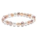 Secret & You Pearl Bracelet Baroque Freshwater Cultured Pearls in White or Colorful Pearls are 8-9 mm - 18 cm Elastic Band
