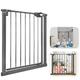 Aufun Safety Stair Gate 180° Two-Way Opening Gate, without Drilling Adjustable Doubble Lock, Automatic close Gate Door, for Children and little Pets(2,46-2,79ft, Black)