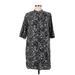 Old Navy Casual Dress - Shift Mock Short sleeves: Black Floral Dresses - Women's Size Medium