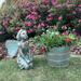HomeStyles Suffolk Fairy Rebecca w/ Barrel Planter Garden Statue Resin/Plastic | 12 H x 20 W x 8 D in | Wayfair 96098