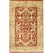 Red 72 x 48 x 0.25 in Area Rug - Isabelline Luned Oriental Handmade Rectangle 4' x 6' Wool Area Rug in Yellow/Wool | 72 H x 48 W x 0.25 D in | Wayfair