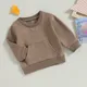 Sweat-Shirt à Manches sulfet Col Ras du Cou pour Enfant Vêtement Décontracté Couleur Unie avec