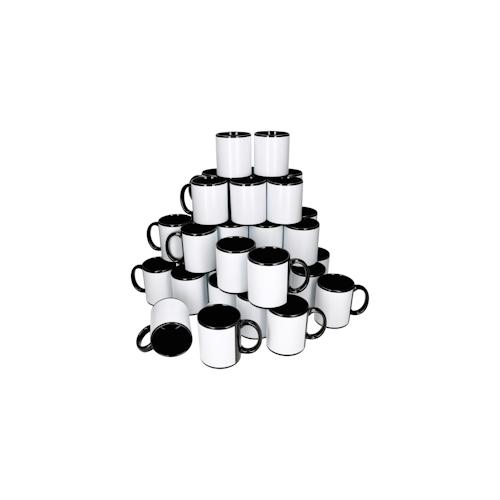 36er Set CARINA schwarze Kaffeebecher zum Beschriften – A2010