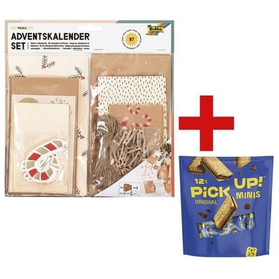 folia Adventskalender »Falala« 97-tlg. inkl. 12er-Pack Mini-Doppelkeks-Riegel »PiCK UP Image
