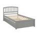 Twin Size Platform Bed Wood Bed Frame with Trundle Solid Pine Legs