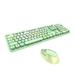 Mofii Sweet Keyboard Combo Mixed Color 2.4G Wireless Keyboard Set Circular Suspension Key for PC Laptop Green