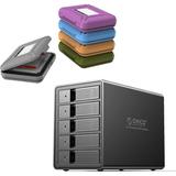 ORICO 5 Bay External Hard Drive Enclosure with RAID USB 3.0 to SATA 3.5 inch Hard Drive Dock ing Station Support 80 TB with 5 Packs 3.5inch Hard Drive Case