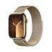 Apple Watch Series 9 GPS + Cellular 45mm Gold Stainless Steel Case with Gold Milanese Loop. Fitness Tracker Blood Oxygen & ECG Apps Always-On Retina Display