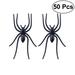 FRCOLOR 50 Pcs Plastic Black Spiders Prank Joking Funny Gadgets Horrific Decor for Halloween Parties Carnivals Costume Party (Black)