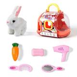 KLZO Pets for 18 inch Dolls - Complete Rabbit Play Set for 18 inch Dolls and Above - Plush Dog Accessories