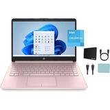 HP Stream 14 HD Laptop Intel Celeron N4020 Processor 4GB RAM 64GB eMMC Windows 11 Home (S Mode) with Office 365 1 Year for Student and Business Webcam WiFi Pink + Mazepoly Accessories