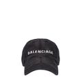 Black Distressed Baseball Cap - Black - Balenciaga Hats