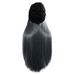 Mishuowoti wigs human hair glueless wigs human hair pre plucked pre cut wig for women Long Straight Wig Hat Hooded Wig Winter Cap Caps Casual Women Wig Hats with Hair Grey One Size