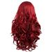 Mishuowoti wigs human hair glueless wigs human hair pre plucked pre cut wig for women Women Red Brazilian Long Wavy Curly Parting High Temperature Fiber Wig Hair Red One Size