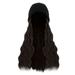 Mishuowoti wigs human hair glueless wigs human hair pre plucked pre cut Beanie Hat Knitted Long Wavy Curly Hair Wig Warm Knitted Velvet 28 Inch Women s Synthetic Wig Winter Black One Size