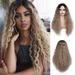 NRUDPQV human hair wigs for women Head Black Fashion Long Gradient Gold Dyed Straight Wig wig Adult Female Costume Wigs Toupees Yellow