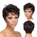 Short Black Curly human hair wigs for women Hair Female Synthetic Cool Natural Wigs Short Black Curly Wigs Fashion wig Adult Female Costume Wigs Toupees