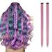 human hair wigs for women Color Card Wig Piece Long Straight Hair Single Card Two Piece Color Hair Extension Piece Gradient Hanging Ear Bleach Dyed Wig Adult Female Costume Wigs Toupees Q