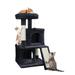 36 Cat Tree Cat Tower Condo with Sisal Scratching Post and Platform Multi-Level Pet Furniture with Hanging Ball and Ramp Black