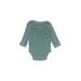 Carter's Long Sleeve Onesie: Green Bottoms - Size 3 Month