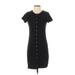 Madewell Casual Dress - Sheath Crew Neck Short sleeves: Black Print Dresses - Women's Size X-Small