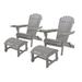 Rosecliff Heights Avisha Solid Wood Folding Adirondack Chair Wood in Gray | 35 H x 28 W x 32 D in | Wayfair 6BA64059AED4495CA6E15B6918BD3149