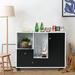 Latitude Run® Leaon 35.5" Wide 2 -Drawer Mobile File Cabinet Wood in Black/Brown | 27.5 H x 35.5 W x 14 D in | Wayfair