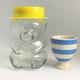 15+ Glass Teddy Bears Jar with Yellow Hats & Gold Caps - Use for Honey, Preserves, Smoothies, Retro Sweets. An Ideal Gift for all Children.