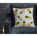 Sevita Hand-Woven Yellow/Green Tropical Pineapple Polyester Throw Pillow, 20" x 20"