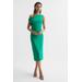 Zaria - Green Off-shoulder Bodycon Midi Dress, Us 12 - Green - Reiss Dresses