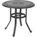 32â€� Outdoor Furniture S Bistro Table Dining Coffee Tea Small Round Side End Tables for Garden Backyard Cast Aluminum with 1.75â€� Umbrella Hole Dark Brown