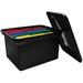 34052 File Tote Storage Box W/Lid Legal/Letter Plastic Black