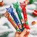 Multi-Purpose Ballpoint Pen - Smooth Writing 0.5mm Nib Christmas Cartoon Antler Design Set of 10 Multicolored Push Type Pens for Children