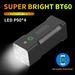 solacol Super Bright Led Light Bulb Mini Led Handheld Bt60 Flashlight 8000 Lumens Super Bright Pocket Light Torch Rechargeable Portable Spotlight Searchlight with Usb Output Power Bank