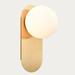 Modern Wall Light Brass Wall Sconce with White Opal Glass Globe Wall Lighting