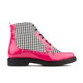 Black / Pink / Purple Hatter - Pink & Black Houndstooth - Womens Ankle Boots 7 Uk Embassy London Usa