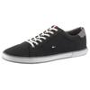 Sneaker TOMMY HILFIGER "H2285ARLOW 1D", Herren, Gr. 42, schwarz (schwarz, grau), Textil, sportlich, Schuhe, mit seitlichem Logoflag, Freizeitschuh, Halbschuh, Schnürschuh