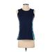 FILA Active Tank Top: Blue Color Block Activewear - Women's Size Small