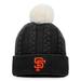 Women's Fanatics Branded Black San Francisco Giants Cable Cuffed Knit Hat with Pom