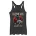 Juniors Heather Black Jurassic Park Clever Raptor Tri-Blend Tank Top