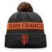 Men's Fanatics Branded Black/Orange San Francisco Giants League Logo Cuffed Knit Hat with Pom