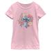 Girls Youth Pink Lilo and Stitch Floral T-Shirt