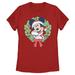 Women's Red Mickey Mouse Wreath T-Shirt