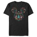 Men's Black Mickey Mouse Holiday Ears Logo T-Shirt