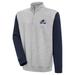 Men's Antigua Heather Gray/Navy Colorado Avalanche Victory Colorblock Quarter-Zip Pullover Top