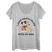 Women's Heather Gray Mickey Mouse With My Dog Scoop Neck T-Shirt