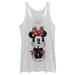 Juniors White Minnie Mouse Sketch Tri-Blend Tank Top