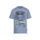 T-Shirt TRIGEMA "TRIGEMA mit großem Print-Motiv" Gr. XXXL, blau (pearl, blue) Herren Shirts T-Shirts