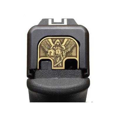 MILSPIN Saint Michael 3D Slide Plate Glock 1-5/19X ex. G42/G43/G43X/G48 Brass 698781821923